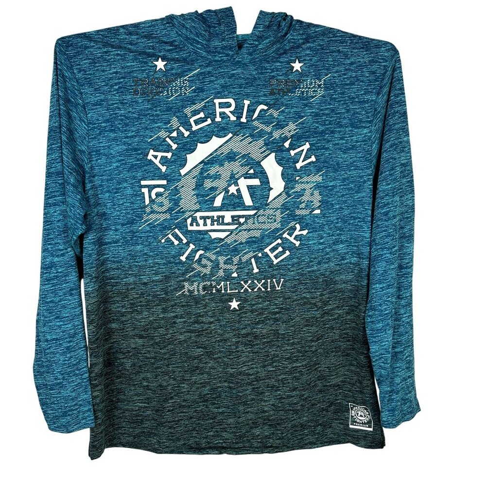 American Fighter Maryland Long Sleeve Hooded Shirt Size 4XL Blue/Black